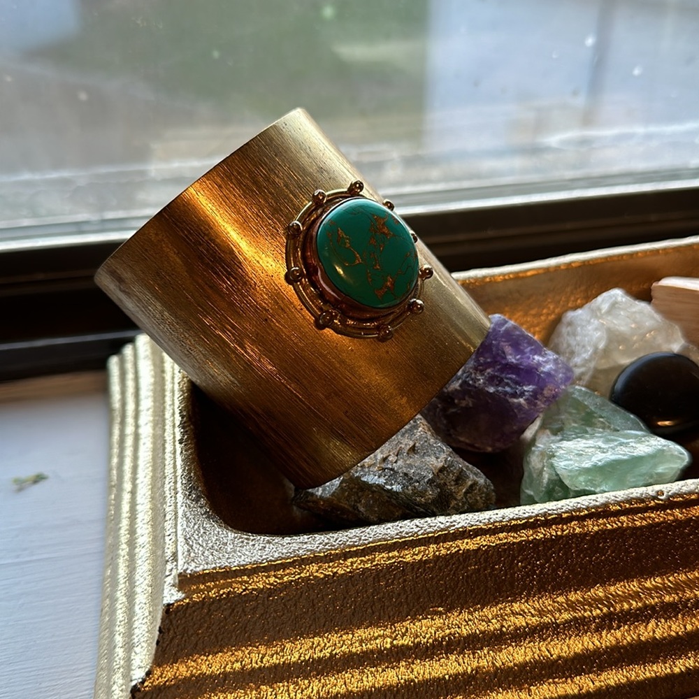 Turquoise Stone Cuff - Picture 2 of 3